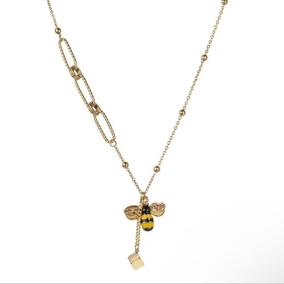 Bumble Bee 18K Gold Stainless Steel Waterproof Necklace - Picture 14 of 15